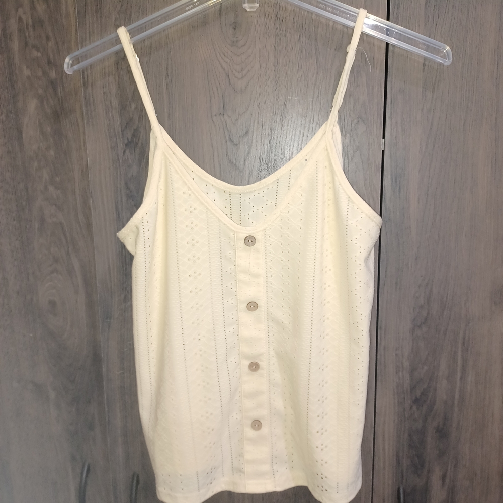 SHEIN Cream Eyelet Button Camisole Perfert For SUMMER !